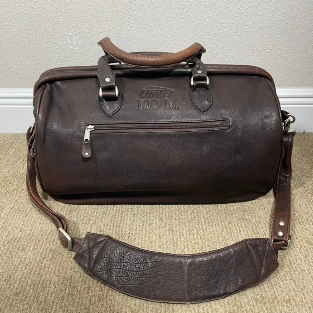 Canyon Outback Duffle Bag Mens Large Brown Leather Weekender Uniter 100M
